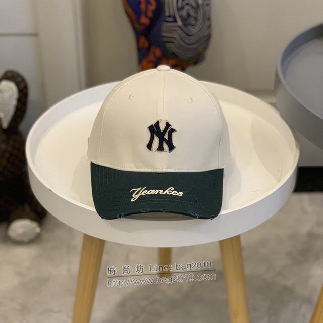 NY男女同款帽子 MLB拼接刺繡棒球帽鴨舌帽  mm1652